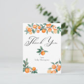 Süsse | Orange Baby Dusche Vielen Dank Postkarte (Stehend Vorderseite)