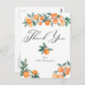 Süsse | Orange Baby Dusche Vielen Dank Postkarte (Vorne/Hinten)