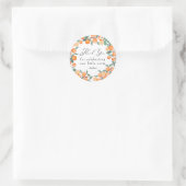 Süsse | Orange Baby Dusche Vielen Dank Runder Aufkleber (Tasche)