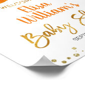 Süsse Orange Babydusche Begrüßungszeichen Poster (Ecke)