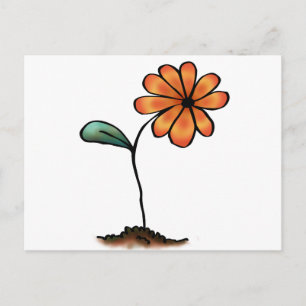Süße orange Blume Postkarte