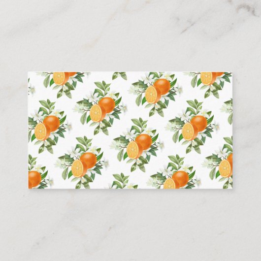 Süsse Orange Citrus Babyduschmaschine Windelwanne Begleitkarte (Rückseite)