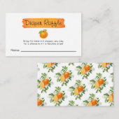 Süsse Orange Citrus Babyduschmaschine Windelwanne Begleitkarte (Vorne/Hinten)