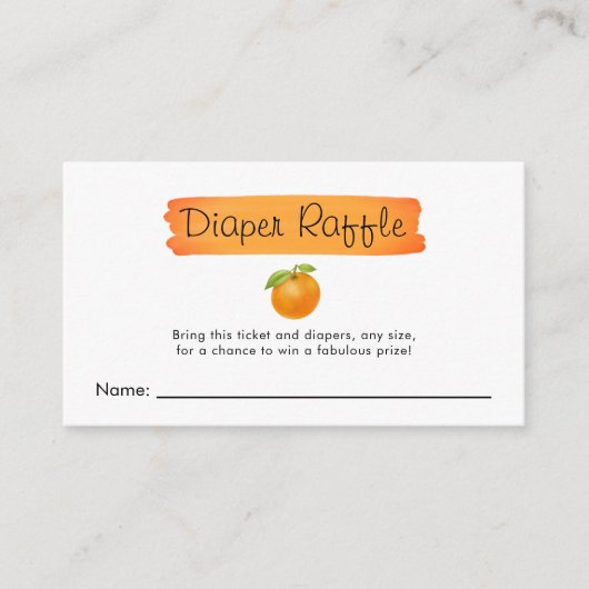 Süsse Orange Citrus Babyduschmaschine Windelwanne Begleitkarte (Vorderseite)