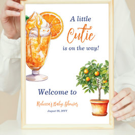 Süsse Orange Citrus Summer Baby Dusche Willkommen Poster