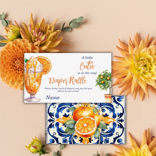 Süsse Orange Citrus Summer Baby Dusche Winzer Begleitkarte