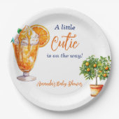 Süsse Orange Citrus Summer Ice Cream Baby Dusche Pappteller (Vorderseite)