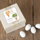 Süsse Orange Citrus Summer Ice Cream Baby Dusche Quadratischer Aufkleber