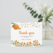 Süsse Orange Dankeschön Karte (Stehend Vorderseite)