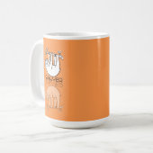 Süße orange Faultier-Reflektions-Kritzelei mit ind Kaffeetasse (Vorderseite Links)