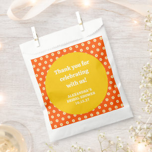 Süße Orange Gänseblümchen Brautparty Benutzerdefin Geschenktütchen