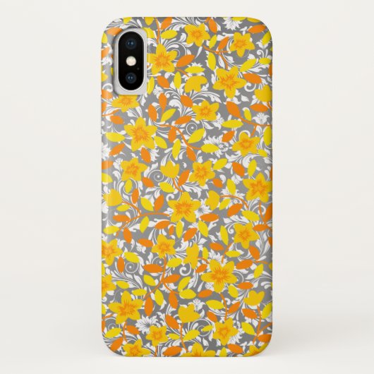Süße orange gelbe weiße Blumenmuster Case-Mate iPhone Hülle (Rückseite)