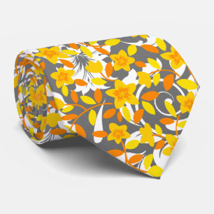 Süße orange-gelbe weiße Blumenmuster Krawatte