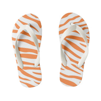 Süße orange gestreifte Kinderschlappen Kinderbadesandalen