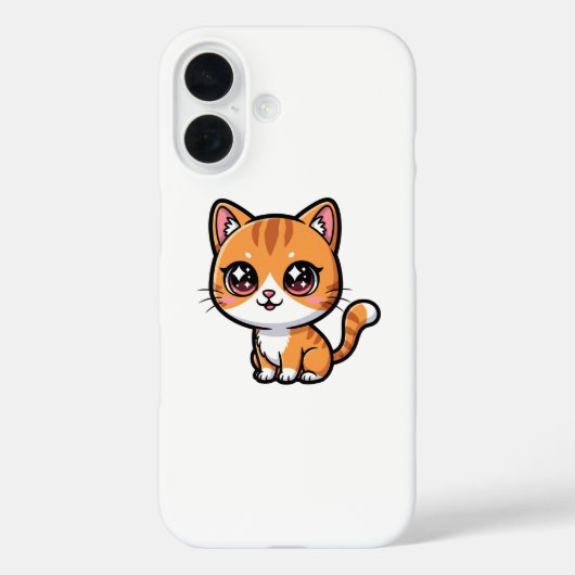Süße orange getigerte Cartoon-Katze Case-Mate iPhone Hülle (Rückseite)
