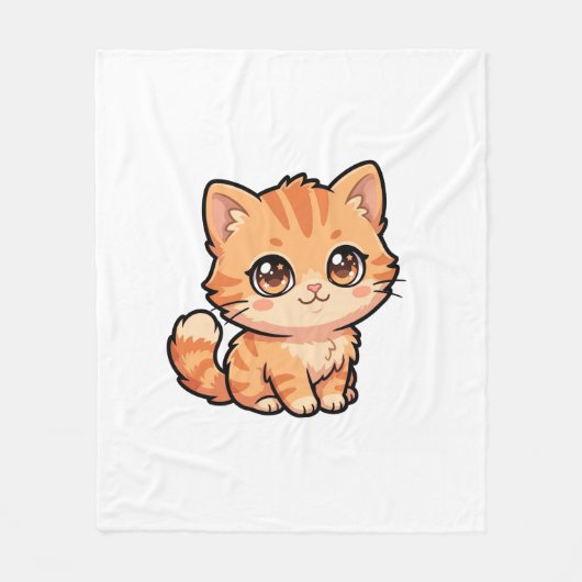 Süße orange getigerte Kätzchen-Flanelldecke Fleecedecke (Vorderseite)