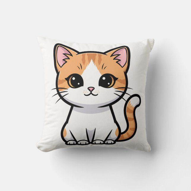 Süße orange getigerte Katze Kissen (Vorderseite)