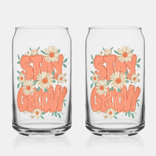 Süße orange Hippie-Typografie Dosenglas