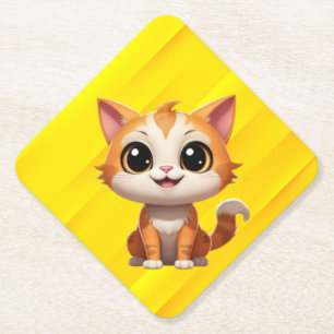 Süße orange Katze Cartoon-Style Charakter-89738 Untersetzer