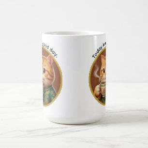 Süße orange Katze Heute ist ein guter Tag Kaffeeta Kaffeetasse