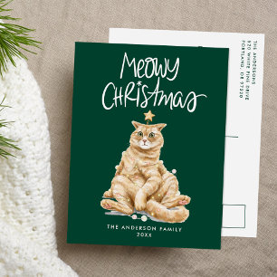 Süße orange Katze Meowy Weihnachten Nicht-Foto