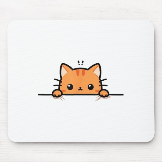 Süße orange Kitty Katze schaut zu dir Ginger C Mousepad (Vorne)