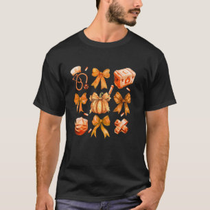 Süße orange Kokette Schleife Mädchenhafte Krankens T-Shirt