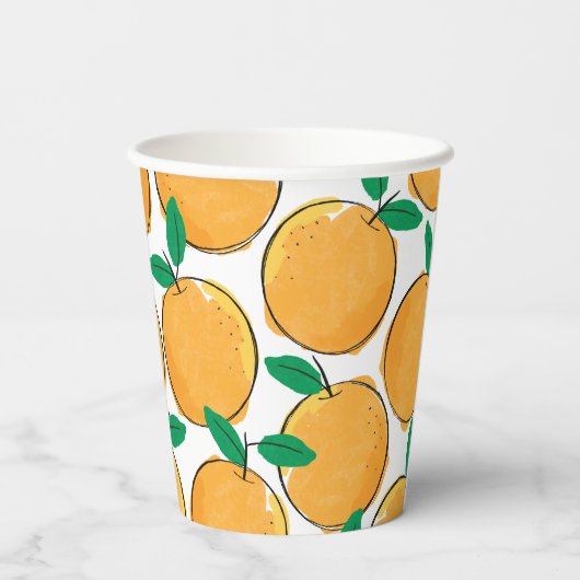 Süsse Orange Paper Cups Pappbecher (Rückseite)