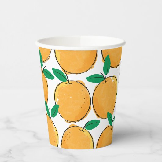 Süsse Orange Paper Cups Pappbecher (Links)