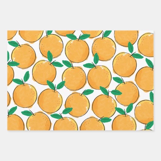Süsse Orange Pattern Geschenkpapier Set (Vorderseite 2)