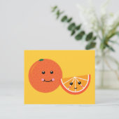 Süße Orange Postkarte (Stehend Vorderseite)