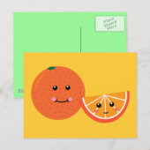 Süße Orange Postkarte (Vorne/Hinten)