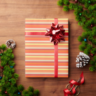 Süße orange-rote Streifen  Geschenkpapier