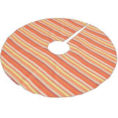Süße orange-rote Streifen Polyester Weihnachtsbaumdecke (Schrägansicht)