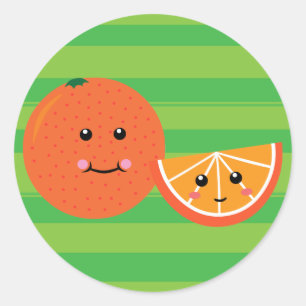 Süße Orange Runder Aufkleber