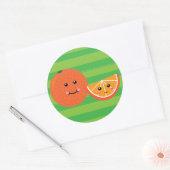Süße Orange Runder Aufkleber (Umschlag)