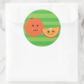Süße Orange Runder Aufkleber (Tasche)