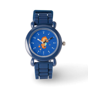 Süße orange Seepferdchen Armbanduhr