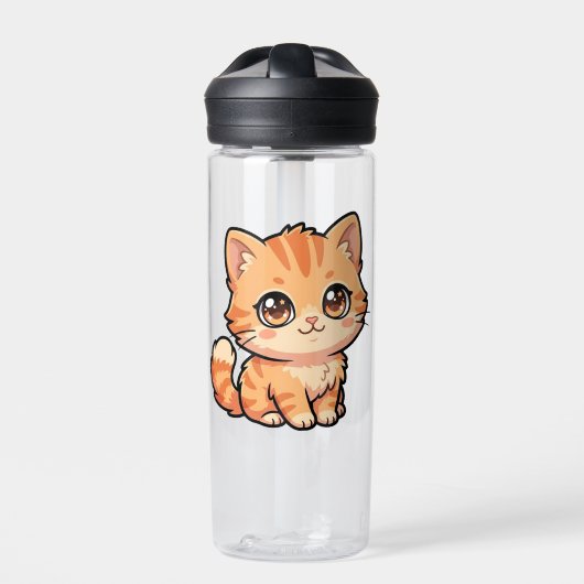 Süße Orange Tabby Katzen Wasserflasche Trinkflasche (Vorderseite)