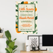 Süße Orange-Themen-Baby-Party Poster (Heimbüro)