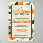 Süße Orange-Themen-Baby-Party Poster (Vorne)