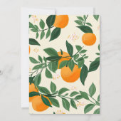 Süße Orange-Themen-Baby-Shower-Einladung Einladung (Rückseite)