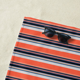 Süße orangeblaue Streifen Strandtuch