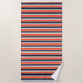 Süße orangeblaue Streifen Strandtuch (Vorderseite)