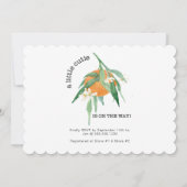 Süsse Orangen Gold Glitzer Aquarell Kinderdusche Einladung (Rückseite)