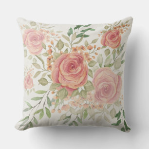 Süße Orangenlicht- und Rosenwasserfarbe Blush Kissen