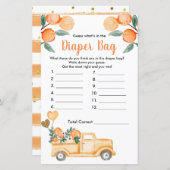 Süsse Orangenzitrus raten, was in der Windeltasche (Vorne/Hinten)