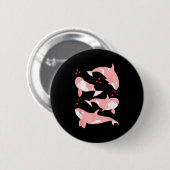 Süße Orca-Wal Meeresbiologe Meerestiere Valentinst Button (Vorne & Hinten)