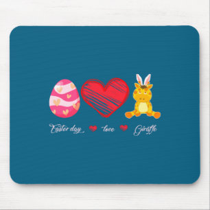 Süße Oster-Ei-Giraffe-Hase-Tier Mousepad