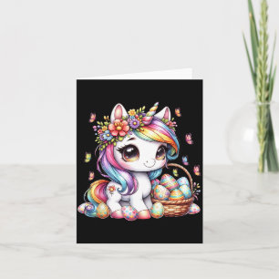 Süße Oster-Einhorn-Regenbogen-Eier für Kinder Karte